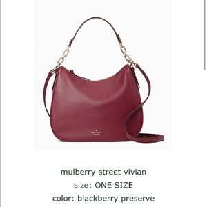 Authentic Kate Spade Cross Body - Mulberry Street Vivian - Color Blackberry